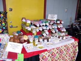 Delicious jams, butters and pickles were available for tasting, by "Two Creative Hearts"