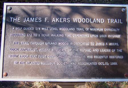 James F. Akers Woodland Trail - sign